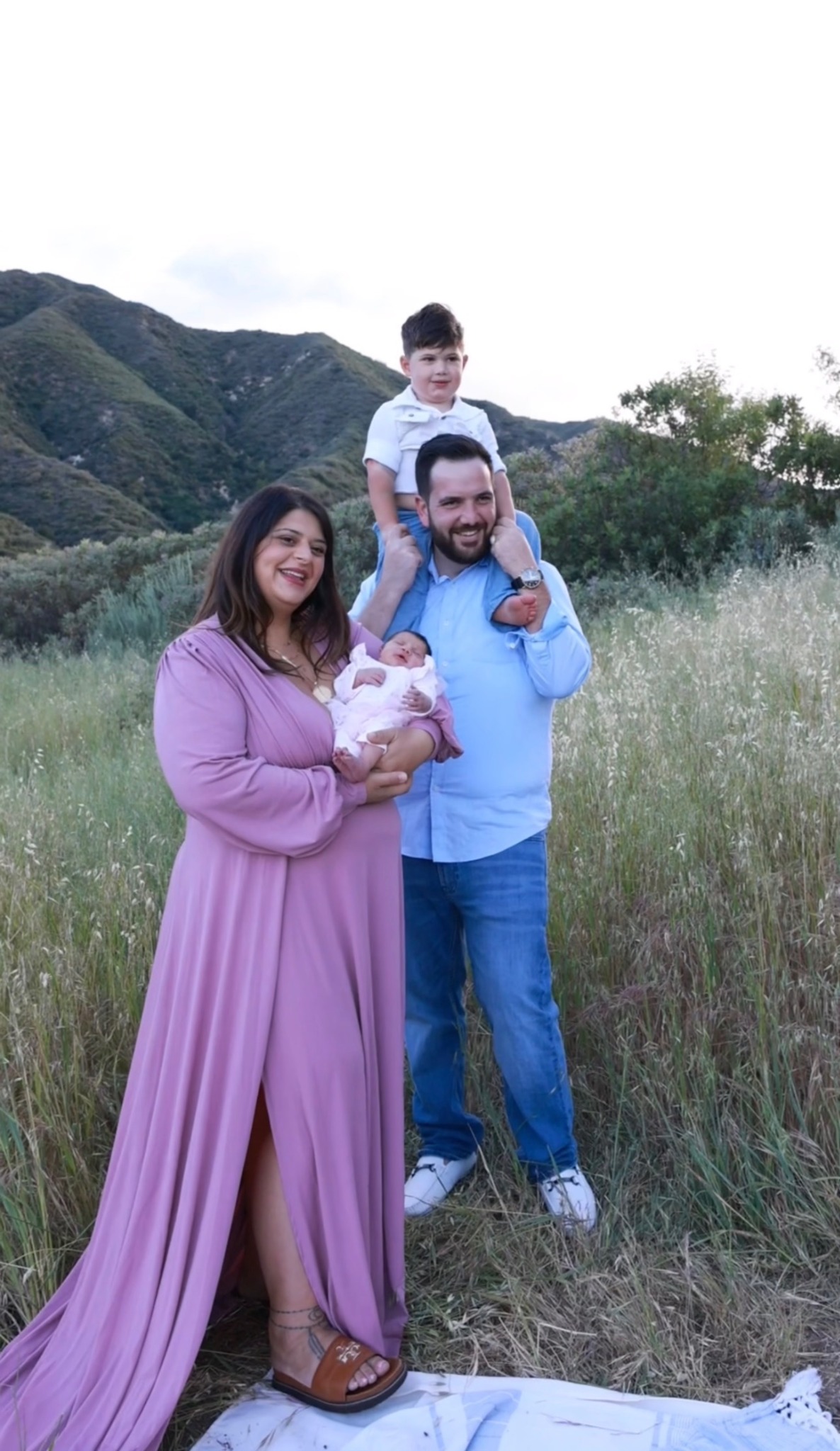 Peter Yahiayan outdoors in Santa Clarita with his wife and their two young children